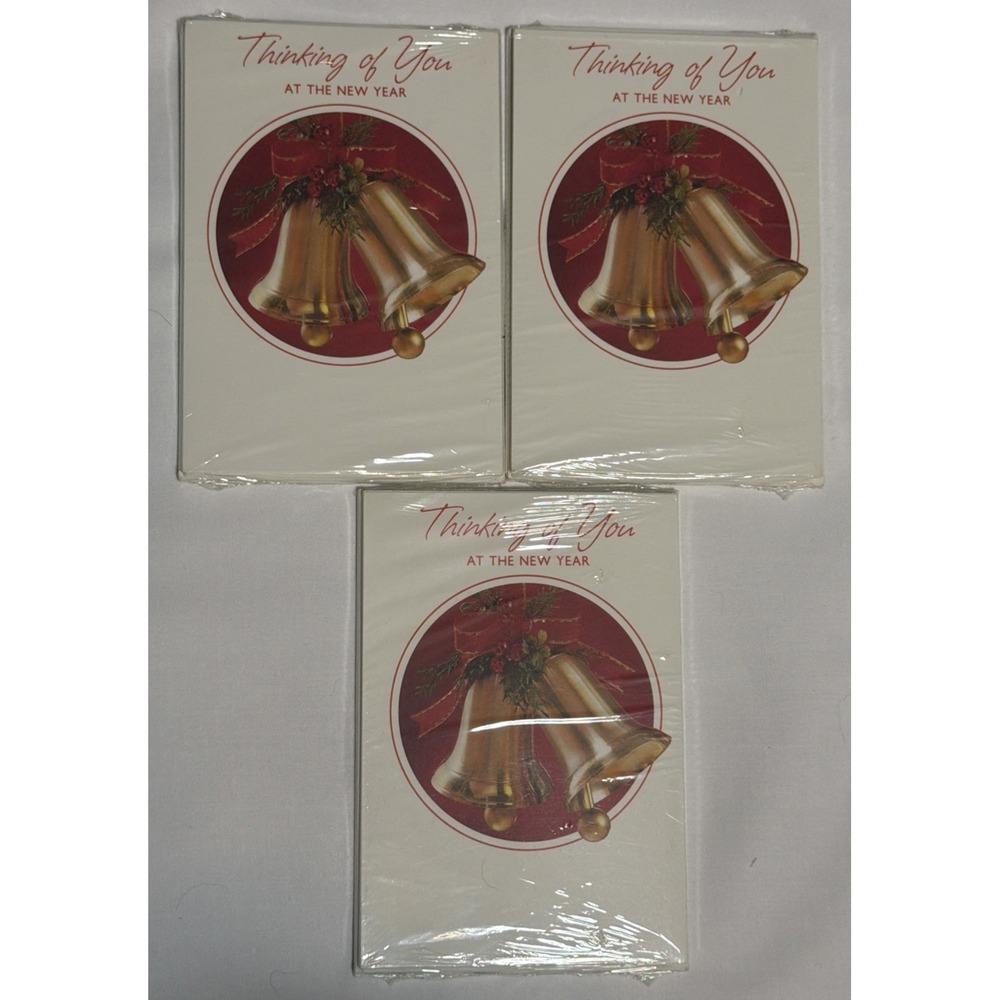 VTG Hallmark New Year's Greeting Cards & Envelopes 3 Pks Of 8 Thinking Of You
